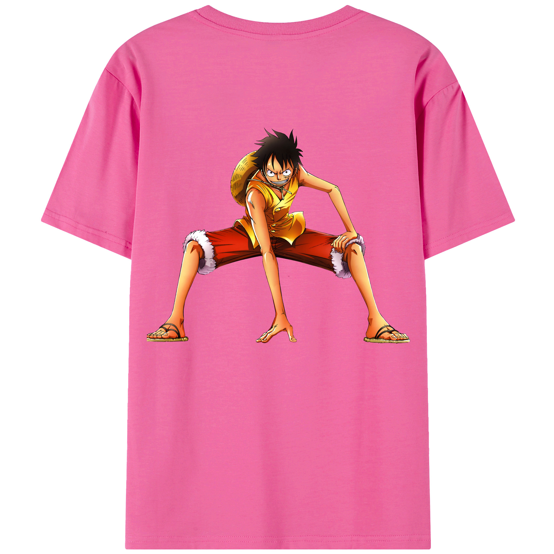 ワンピース モンキー・D・ルフィ ONE PIECE Monkey D. Luffy レディース半袖Tシャツ(バックプリント)